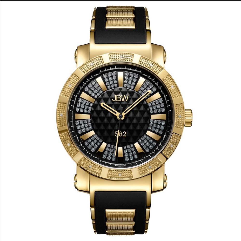 Men's JBW "562" Gold diamond watch with strap